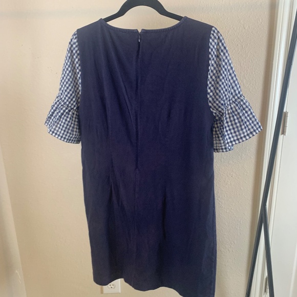 J‎ Crew blue dress gingham sleeves Medium sun-bleached soft - Picture 6 of 9